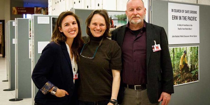 SafeGround’s Exhibition at the UN: Miriam Deprez, Mette Elisseussen and John Rodsted at our Photo Exhibition side event